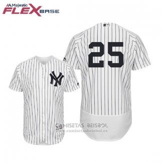 Camiseta Beisbol Hombre New York Yankees Gleyber Torres Flex Base Autentico Collection Primera Blanco