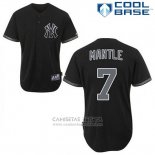 Camiseta Beisbol Hombre New York Yankees Mickey Mantle 7 Negro Fashion Cool Base