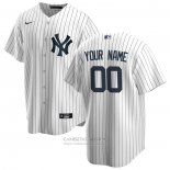 Camiseta Beisbol Hombre New York Yankees Primera Replica Personalizada Blanco