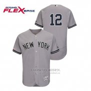 Camiseta Beisbol Hombre New York Yankees Troy Tulowitzki 150th Aniversario Patch Flex Base Gris