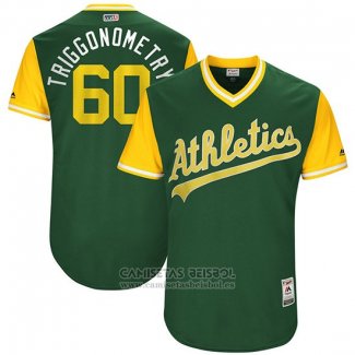 Camiseta Beisbol Hombre Oakland Athletics 2017 Little League World Series Andrew Triggs Verde