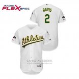 Camiseta Beisbol Hombre Oakland Athletics Khris Davis 2019 Postemporada Flex Base Blanco