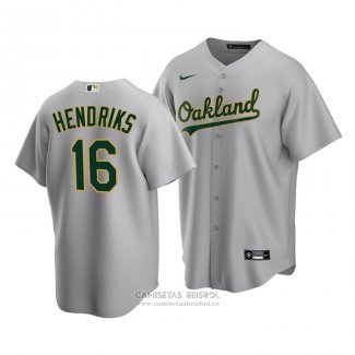 Camiseta Beisbol Hombre Oakland Athletics Liam Hendriks Replica Road 2020 Gris