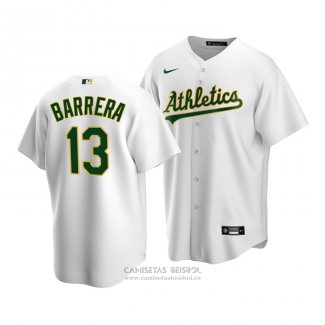 Camiseta Beisbol Hombre Oakland Athletics Luis Barrera Replica Primera Blanco