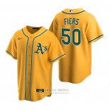 Camiseta Beisbol Hombre Oakland Athletics Mike Fiers Replica Alterno Oro