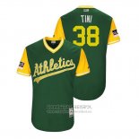 Camiseta Beisbol Hombre Oakland Athletics Nick Martini 2018 LLWS Players Weekend Tini Verde