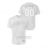 Camiseta Beisbol Hombre Oakland Athletics Personalizada 2019 Players Weekend Autentico Blanco