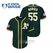 Camiseta Beisbol Hombre Oakland Athletics Sean Manaea Cool Base Entrenamiento de Primavera 2019 Verde