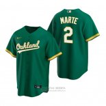 Camiseta Beisbol Hombre Oakland Athletics Starling Marte Replica Alterno Verde