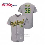 Camiseta Beisbol Hombre Oakland Athletics Yusmeiro Petit 150th Aniversario Patch Autentico Flex Base Gris