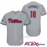 Camiseta Beisbol Hombre Philadelphia Phillies 2017 Estrellas y Rayas Cesar Hernandez Gris Flex Base