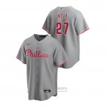Camiseta Beisbol Hombre Philadelphia Phillies Aaron Nola Replica Road Gris