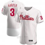 Camiseta Beisbol Hombre Philadelphia Phillies Bryce Harper Primera Autentico Blanco