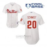 Camiseta Beisbol Hombre Philadelphia Phillies Mike Schmidt 20 Blanco Primera Cool Base