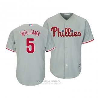 Camiseta Beisbol Hombre Philadelphia Phillies Nick Williams Cool Base Segunda Gris