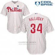 Camiseta Beisbol Hombre Philadelphia Phillies Roy Halladay Blanco Cool Base Jugador