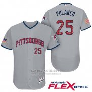 Camiseta Beisbol Hombre Pittsburgh Pirates 2017 Estrellas y Rayas Gregory Polanco Gris Flex Base