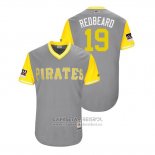 Camiseta Beisbol Hombre Pittsburgh Pirates Colin Moran 2018 LLWS Players Weekend Redbeard Gris