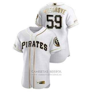 Camiseta Beisbol Hombre Pittsburgh Pirates Joe Musgrove Golden Edition Autentico Blanco