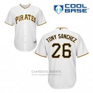 Camiseta Beisbol Hombre Pittsburgh Pirates Tony Sanchez 26 Blanco Primera Cool Base