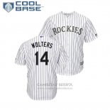 Camiseta Beisbol Hombre Rockies Tony Wolters Cool Base Primera Blanco