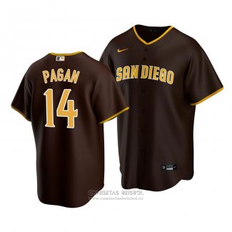 Camiseta Beisbol Hombre San Diego Padres Emilio Pagan Replica Road Marron