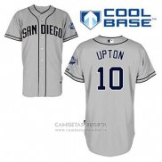 Camiseta Beisbol Hombre San Diego Padres Justin Upton 10 Gris Cool Base