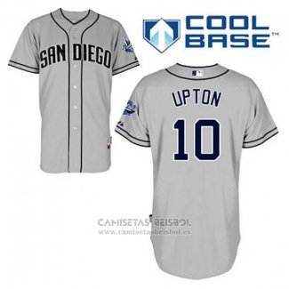 Camiseta Beisbol Hombre San Diego Padres Justin Upton 10 Gris Cool Base