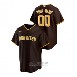 Camiseta Beisbol Hombre San Diego Padres Personalizada 2020 Replica Road Marron