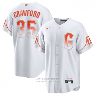 Camiseta Beisbol Hombre San Francisco Giants Brandon Crawford 2021 City Connect Replica Blanco