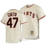Camiseta Beisbol Hombre San Francisco Giants Johnny Cueto Autentico Cooperstown Collection Primera 1954 Crema