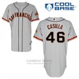Camiseta Beisbol Hombre San Francisco Giants Santiago Casilla 46 Gris Cool Base