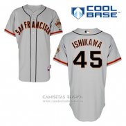 Camiseta Beisbol Hombre San Francisco Giants Travis Ishikawa 45 Gris Cool Base