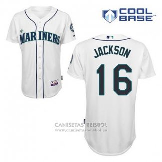 Camiseta Beisbol Hombre Seattle Mariners Austin Jackson 16 Blanco Primera Cool Base