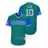 Camiseta Beisbol Hombre Seattle Mariners Cameron Maybin 2018 LLWS Players Weekend Slim Verde