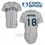Camiseta Beisbol Hombre Seattle Mariners Hisashi Iwakuma 18 Gris Cool Base