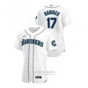 Camiseta Beisbol Hombre Seattle Mariners Mitch Haniger Autentico 2020 Primera Blanco