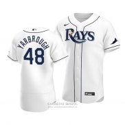 Camiseta Beisbol Hombre Tampa Bay Rays Ryan Yarbrough Autentico Primera Blanco