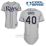 Camiseta Beisbol Hombre Tampa Bay Rays Wade Davis 40 Gris Cool Base