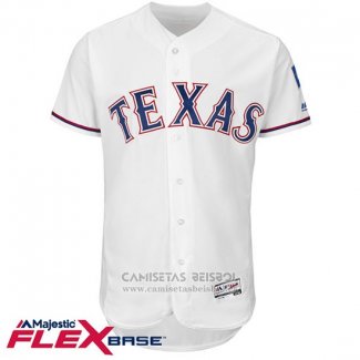 Camiseta Beisbol Hombre Texas Rangers Blank Blanco Flex Base Autentico Collection