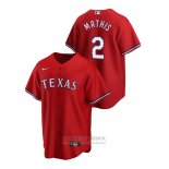 Camiseta Beisbol Hombre Texas Rangers Jeff Mathis Alterno Replica Rojo