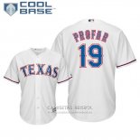 Camiseta Beisbol Hombre Texas Rangers Jurickson Profar Cool Base Primera Blanco