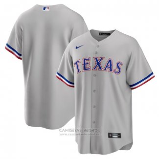 Camiseta Beisbol Hombre Texas Rangers Road Replica Gris