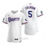 Camiseta Beisbol Hombre Texas Rangers Willie Calhoun Autentico Primera Blanco