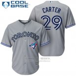 Camiseta Beisbol Hombre Toronto Blue Jays 29 Joe Carter Gris Cool Base Collection