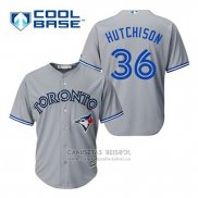 Camiseta Beisbol Hombre Toronto Blue Jays Drew Hutchison 36 Gris Cool Base