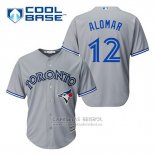 Camiseta Beisbol Hombre Toronto Blue Jays Roberto Alomar 12 Gris Cool Base