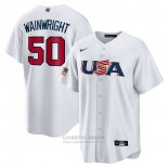 Camiseta Beisbol Hombre USA 2023 Adam Wainwright Replica Blanco