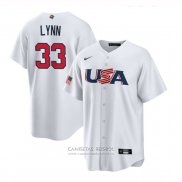 Camiseta Beisbol Hombre USA 2023 Lance Lynn Replica Blanco