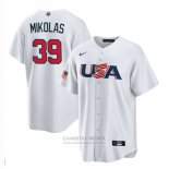 Camiseta Beisbol Hombre USA 2023 Miles Mikolas Replica Blanco